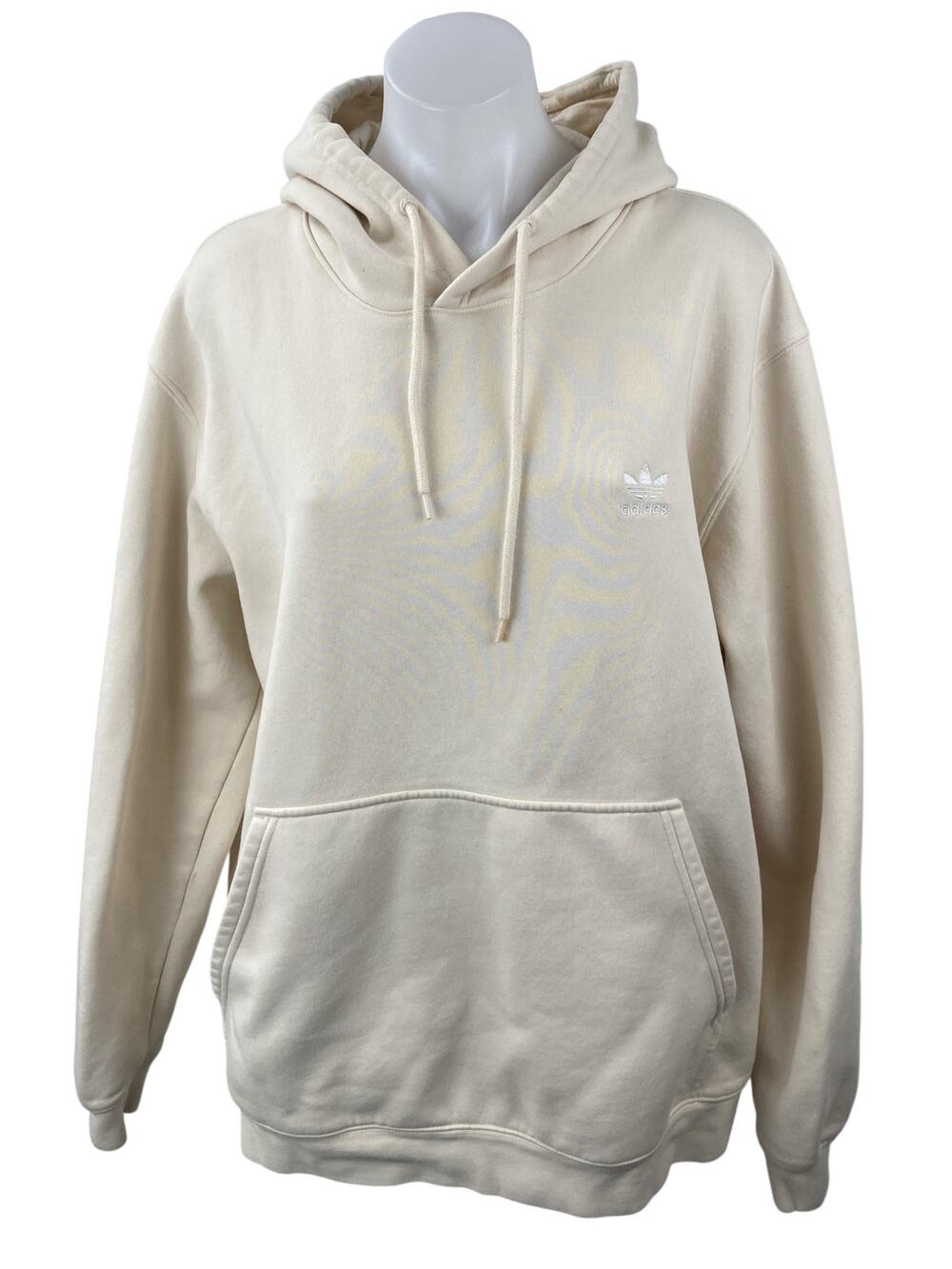 Adidas Cream Logo Long Sleeve Yoga Athletic Activewear Hoodie Sweatshirt Top XL